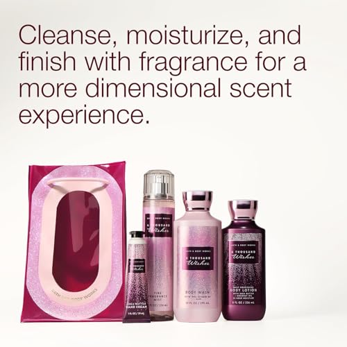 Bath & Body Works A Thousand Wishes Gift Set with Body Wash, Fine Fragrance Mist, Lotion, & Hand Cream ? Personal Care Collection for Gifting or Individual Use, Prosecco & Peony Scent - 1 Pack