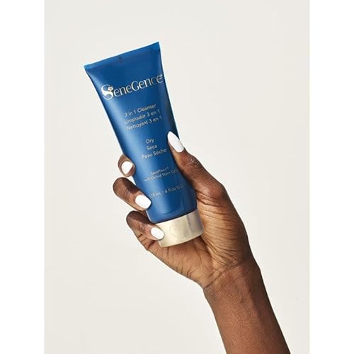 SeneGence 3 in 1 Cleanser for Dry Skin, 4 Fl Oz, Hydrating, Exfoliating, and Toning Cleanser with Blue Seaweed Extract and Yarrow Extract for Smooth, Nourished Skin