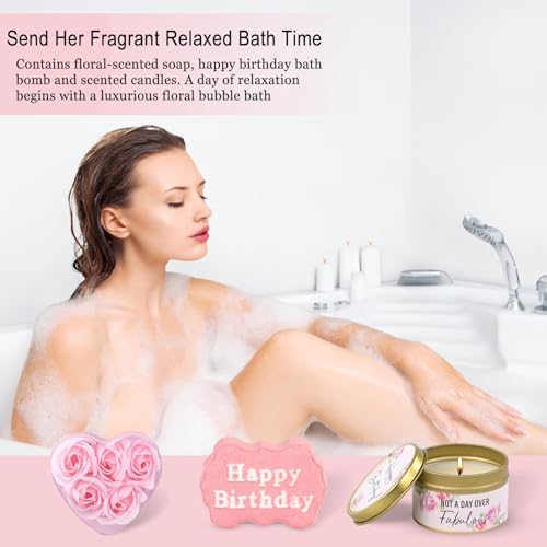 Pink Spa Gift Set for Women – Birthday Basket with Blanket