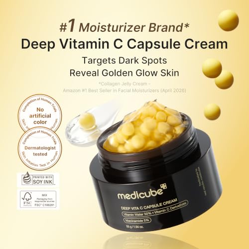Medicube Capsule Cream with Vitamin C - Liposome Golden Capsule, 1.94 oz