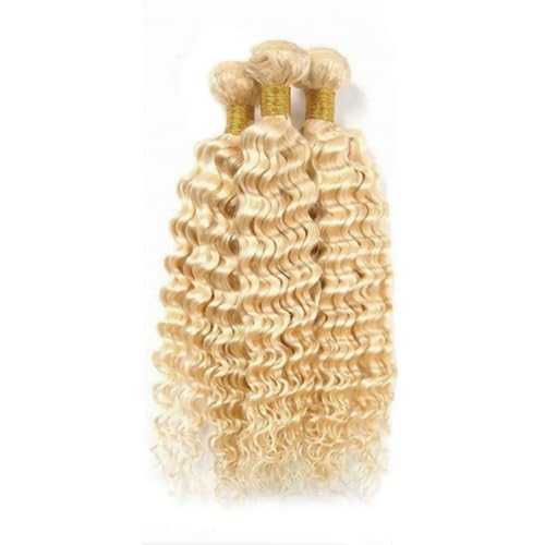 Blonde 613 Deep Wave Human Hair Bundles 24 Inch 300g