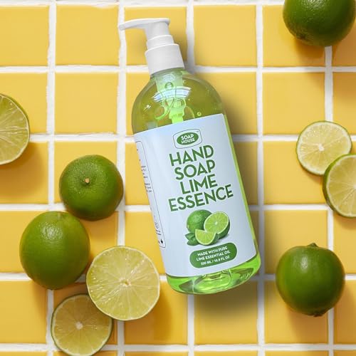 Soap House Hand Soap | Lime Essence | Made with Pure Lime Essential Oil | Pack of 4 units (16.9 Fl Oz x 4)