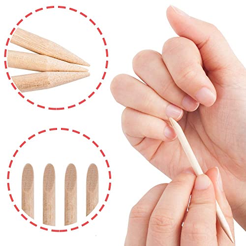 Cuticle Pusher 50 Pcs Natural Wood Orange Sticks - Nail Care Tool Set, Travel Size, Double Ended