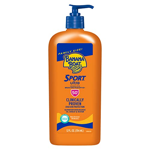 Banana Boat Light As Air Face Sunscreen SPF 50, 3oz and Sport Ultra Sunscreen SPF 50, 12oz | Travel Size and Family Size Sunscreens