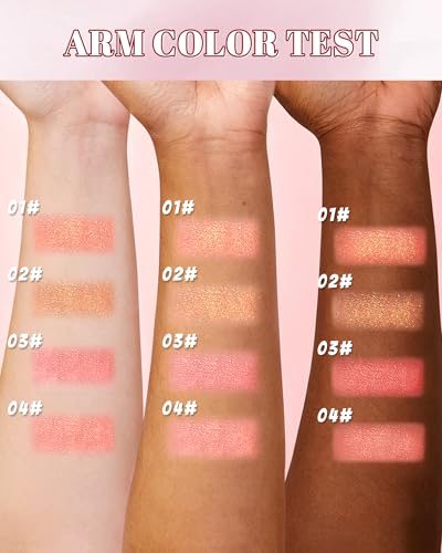 Peach Pink Blush Palette - Silky Shimmer Glow for Cheeks