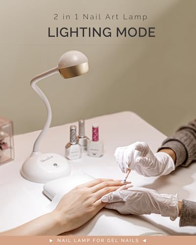 MelodySusie Golden Nail Art Lamp 360° Gooseneck Rechargeable Nail Curing Light