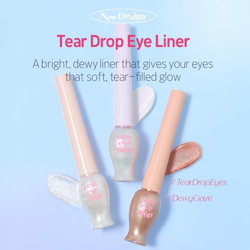 ETUDE Tear Drop Eyeliner - Crystal Glitter, Smudge-Proof