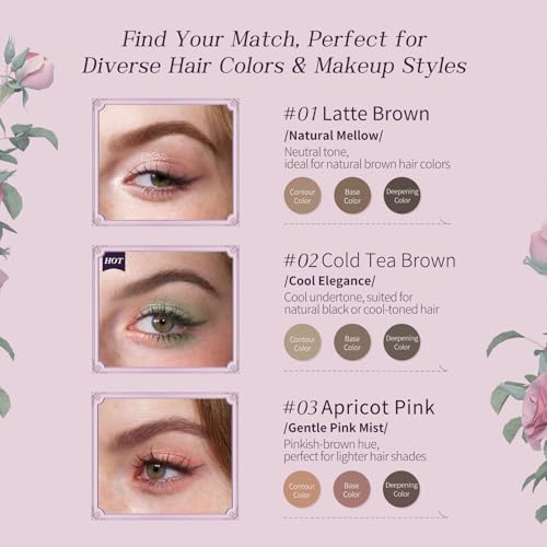Flower Knows Midsummer Eyebrow Palette - 3 Color Waterproof Brow Powder