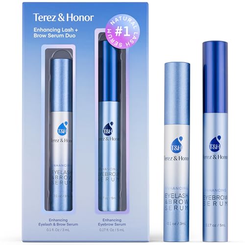 Enhancing Lash & Brow Serum Duo ? Eyelash and Eyebrow Growth Serum Set for Fuller, Longer-Looking Lashes & Brows ? Made in Korea, Clean & Effective Formula, Gift-Ready Packaging