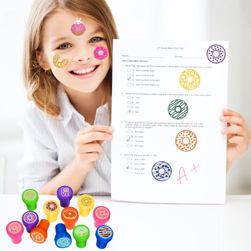 36 Piece Donut Party Favors Set - Tattoos & Stamps
