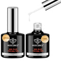 modelones 2pcs 15ml D-Clear Nail Gel Glue & Base Coat with Brush - Long Lasting