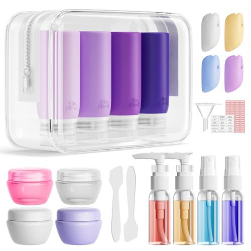 21-Pack Travel Bottles Set, TSA Compliant Leak-Proof Containers with Toiletry Bag