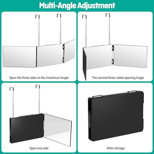 Adjustable 3-Way Mirror for Self Hair Cutting & Makeup
