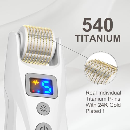 Bioroller G5 Derma Roller Microneedle Roller 0.25mm Micro Needling 540 Titanium Microneedling Skincare Tools for Man & Women