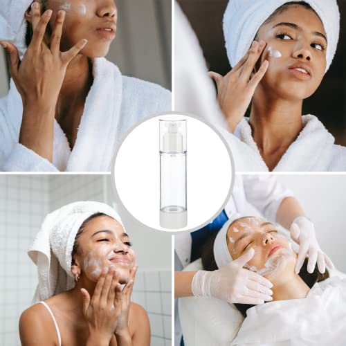 0.5oz Airless Pump Bottles, Clear Lotion Dispenser (3-Pack)