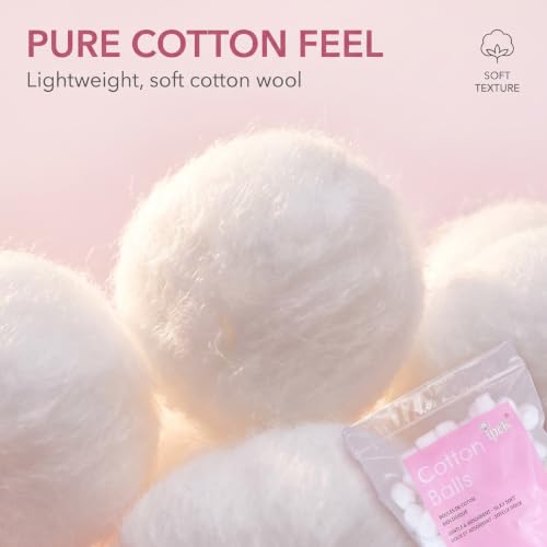 Cotton Balls for Personal Care & Household Use - Soft & Gentle, 100 Pack