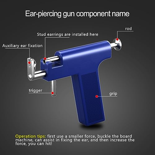 Ear Piercing Kit - 69 pcs Reusable Piercing Gun Set for Home Use