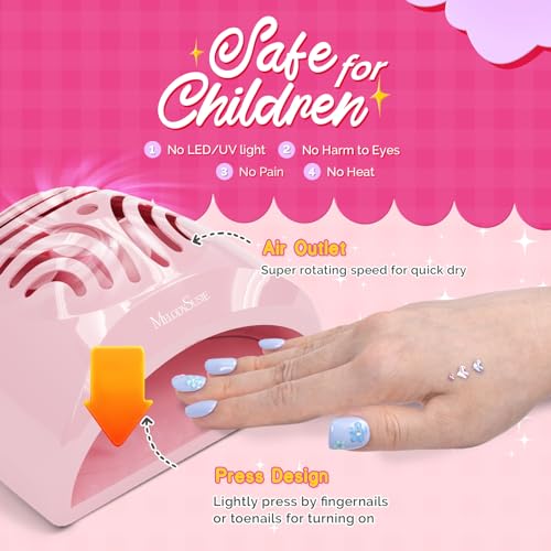 Portable Kids Nail Dryer for Water-Based Nail Polish - Safe, Mini & Travel-Friendly