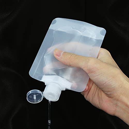 RIIEYOCA 8 Piece Portable Fluid Packing Bag,Refillable Travel Pouches Clear Plastic Empty Packaging bag,for Shampoo/Shower Gel/Hand Sanitizer/Cosmetic Divide Bag(100ml)