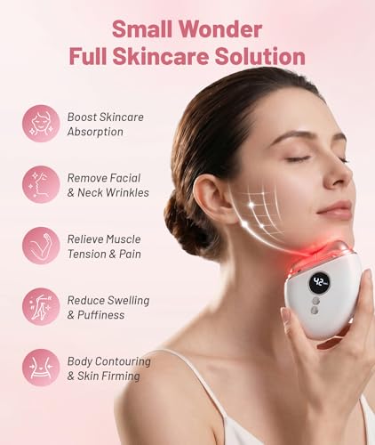 4-in-1 Red Light Therapy Gua Sha Facial Tool with Heat & Vibration