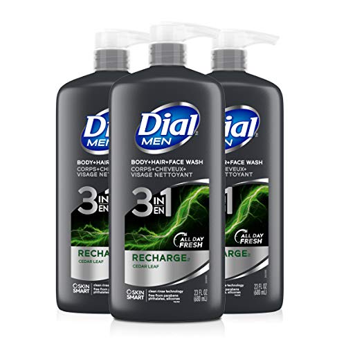 Dial Men 3in1 Body, Hair and Face Wash, Ultimate Clean, 69 fl oz (3-23 fl oz Bottles) & Men 3in1 Body, Hair and Face Wash, Recharge, 69 fl oz (3-23 fl oz Bottles)