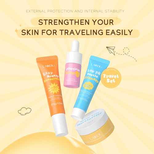 Hydrating Skin Care Set Travel Kit, Gifts for Women and Teenage Girls, 4 Piece Skincare Essentials Set Mini Travel Size With Facial Cleanser, Cream, Serum, Sunscreen - Travel Essentials Gift Set