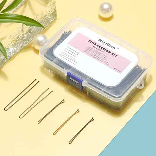 Bobby Pins and Hair Pins Combo Box 500PCS, Big Quantity Hair Pins Kit Black Brown Gold Bobby Pins and U Shape Brown for Styling Hair with Storage Box 2" / 2.4" / 2.6¡± for Women