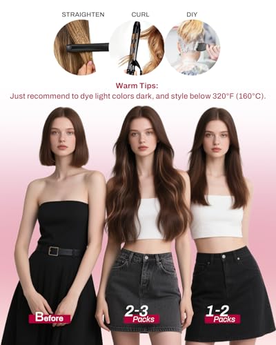 Moresoo Clip-in Hair Extensions Human Hair 18" 120g