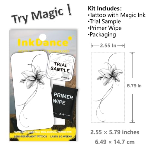 Lily & Vines Temporary Tattoo - Waterproof, 1-2 Week Lasting