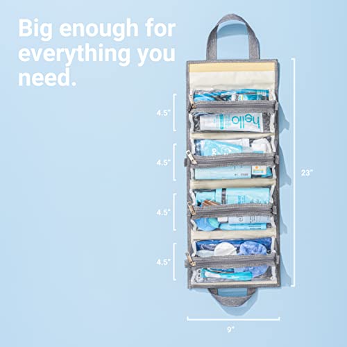 Hanging Roll-Up Makeup Bag/Toiletry Kit/Travel Organizer for Women - 4 Removable Storage Bags - Organize Make Up, Cosmetics, First Aid, Medicine, Personal Care, Bathroom, Palette/Brush Holder