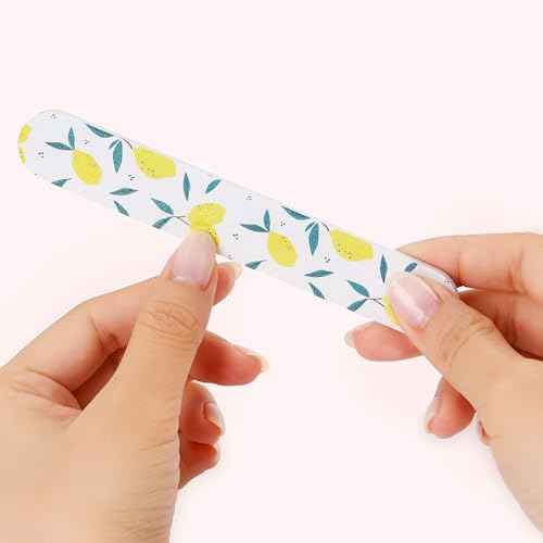 Nail Files - Professional Medium Emery Boards 6 Dual-Sided Medium, Fine Grit for Natural/Acrylics - Nail Shapers to Smooth/Refine Nails (Pack of 1)