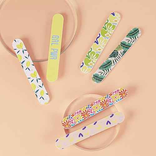 Nail Files - Professional Medium Emery Boards 6 Dual-Sided Medium, Fine Grit for Natural/Acrylics - Nail Shapers to Smooth/Refine Nails (Pack of 1)