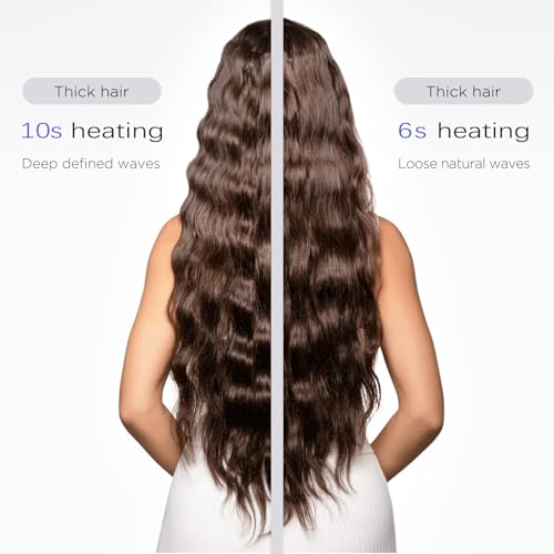 Janelove 4-in-1 Hair Crimper & Waver, 4 Wave Styles, Adjustable Temp, LED Display