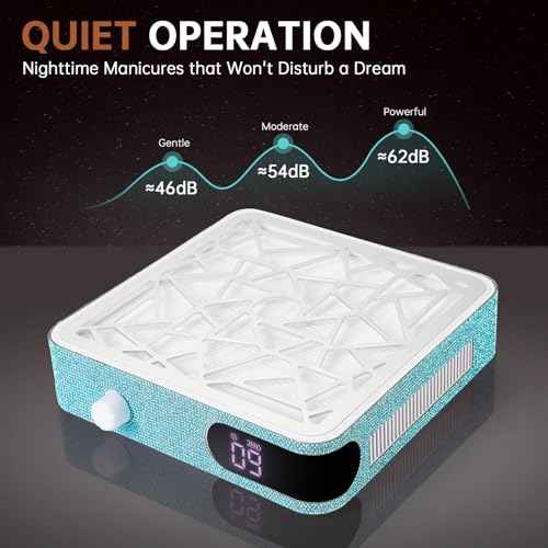 Nail Dust Collector, Cordless Dust Collector Nail Tech, Powerful Vacuum Fan Vent Dust Collector Extractor Dust Suction Machine for Acrylic Nails Polishing, Nail Salon, Lake Blue