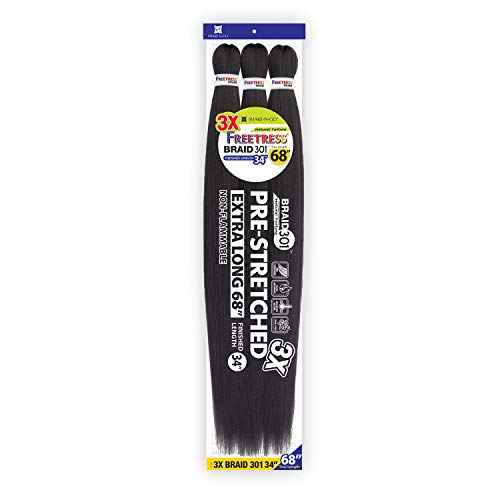 Freetress Braids Natural Texture Braids 3X Pre-Stretched Braid 301 34 inches (5-pack, 2)