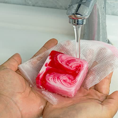 2 PCS Yoni Soap Bars for Women, 100% Handmade Natural PH Balanced & V Cleansing Soap for Women, All Natural Odor Remover with Bubble Foam Net, Yoni Wash Away Odor Deodorant 3.53oz/100g (pink)
