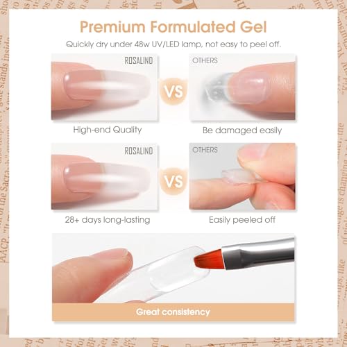 ROSALIND Clear Poly Nail Gel Kit - 2-Pack 2oz Extension Builder Gel Set