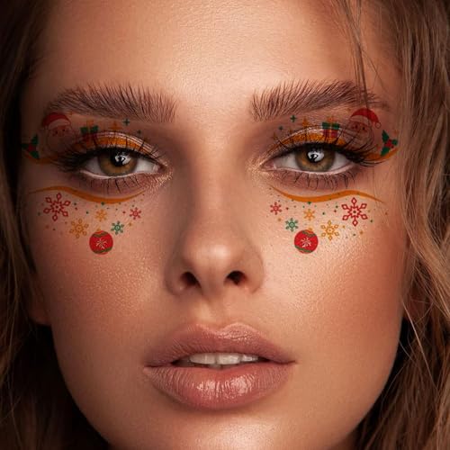 10Pcs Christmas Temporary Tattoos - Festive Holiday Face Stickers