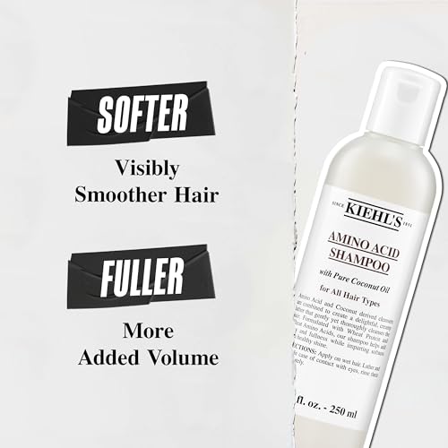 Kiehl's Amino Acid Shampoo, with Amino Acids and Coconut Oil to Clarify and Cleanse, Helps Strengthen Hair, Prevent Breakage, Without Compromising Hydration, Suitable for All Hair Types, Paraben-Free
