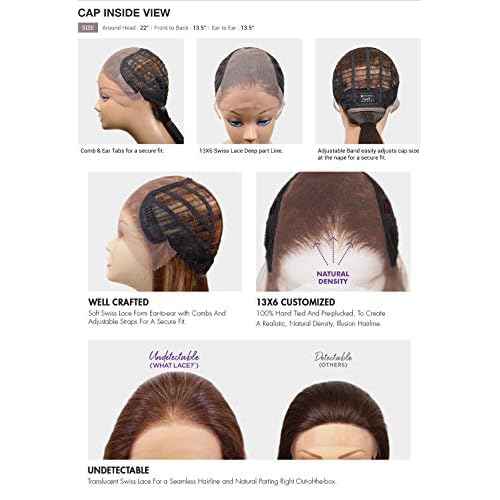 Sensationnel What Lace 13X6 Wigs - Tyrina Lacefrontal Hand Tied Glueless Synthetic With Natural Density Preplucked Hairline (MP/ROSEGOLD)