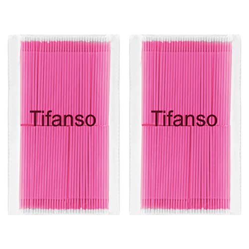 Disposable Micro Cotton Swabs for Lash Extensions - Pink, 400PCS