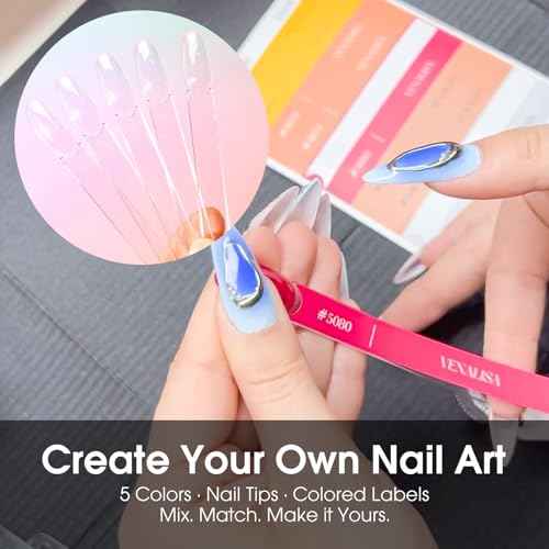 VENALISA Gel Nail Polish Set, 5 Colors 10ML Gel Polish Kit Orange Purple Pink Color Soak Off Salon Manicure DIY at Home Nail Art For Girls Women