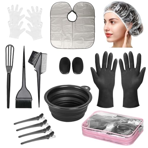 16-Piece Professional Hair Dye Kit with Storage Bag & Tools
