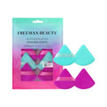 Freeman Mother Puffer Powder Puff 8 Count Set, Makeup Puffs For Pressed or Loose Powder, Velvet Material, Cloud Skin, Triangle Powder Puffs With Finger Band For Setting & Baking, Vegan & Cruelty-Free
