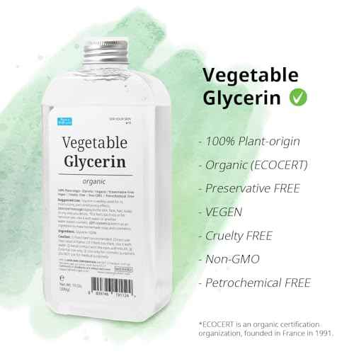 FOREST OF THE BORGES'S Vegetable Glycerin, 10 oz. (300g) organic, glycerine, moisturizer, for skin, scalp, DIY cosmetics, glycerin for skin, glicerina para la piel, organic vegetable glycerin