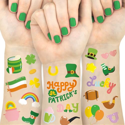 St. Patrick's Day Temporary Tattoo Stickers, 10 Sheets
