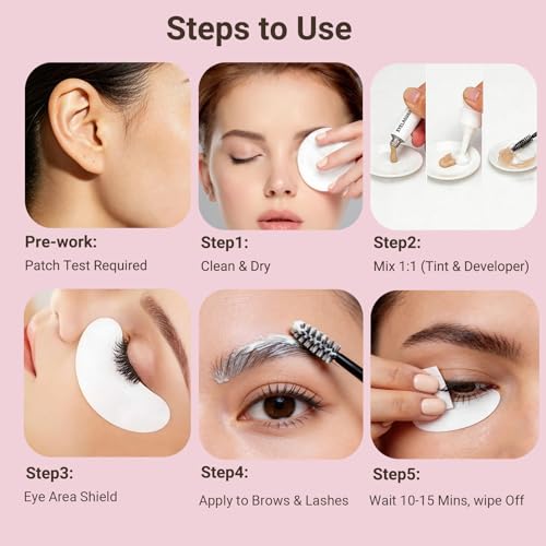 2-In-1 Lash & Brow Tint Kit - Professional Color, 4-6 Week Wear