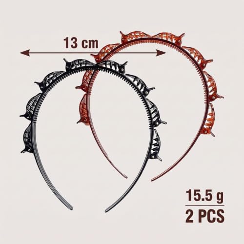 2Pcs Double Bangs Hairstyle Hairpin Headband With 8 Small Clip,Women