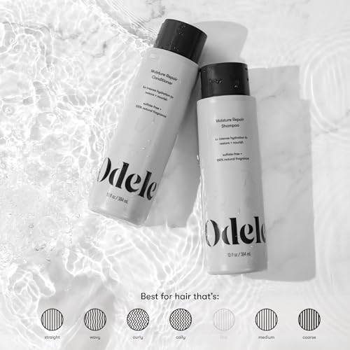 Odele Moisture Repair Shampoo & Conditioner Set for Medium to Coarse Hair - Vegan, Sulfate-Free