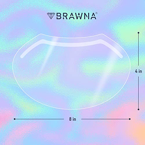 BRAWNA 25 Pack Protective Shower Visors with Pink Organza Bag for Eyelash Extensions, Microblading, Brow Lamination, Eye Surgery, Blepharoplasty - PMU Supplies